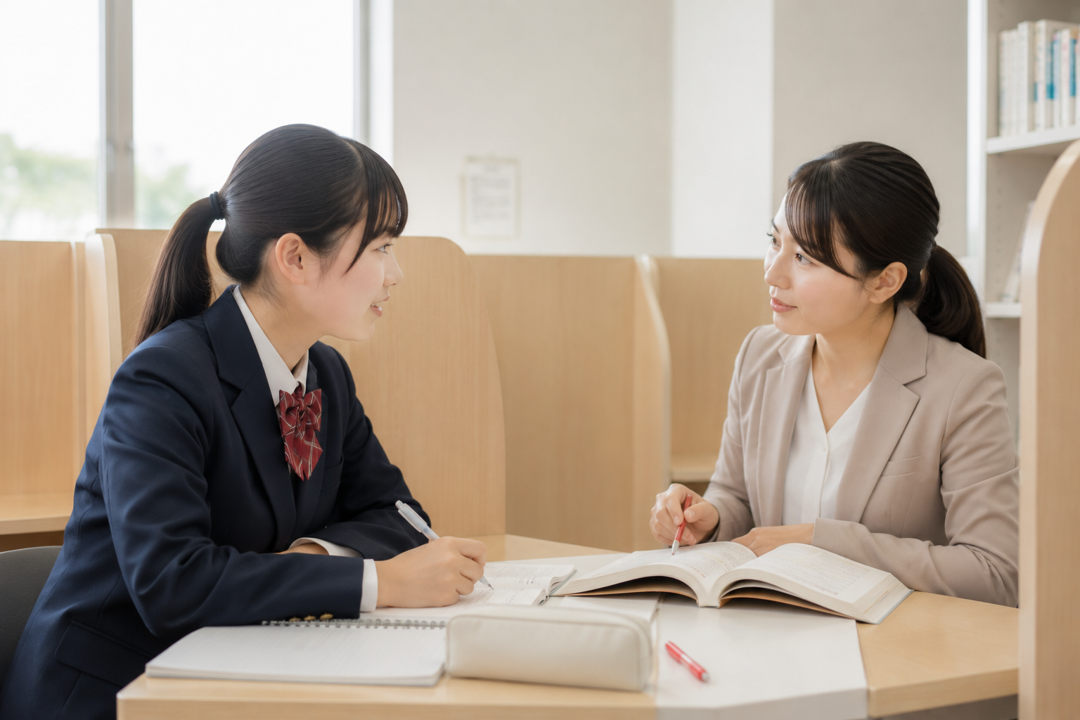 個別指導を受ける高校生